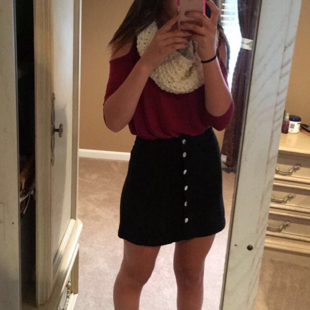 Cute black button up skirt